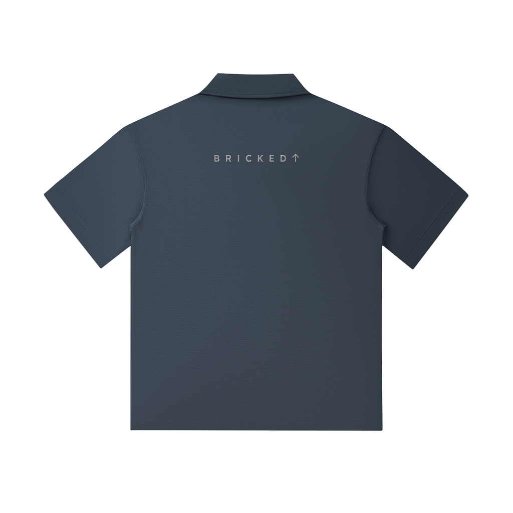 BRICKED Concrete Polo — Black Drop Shoulder Short Sleeve