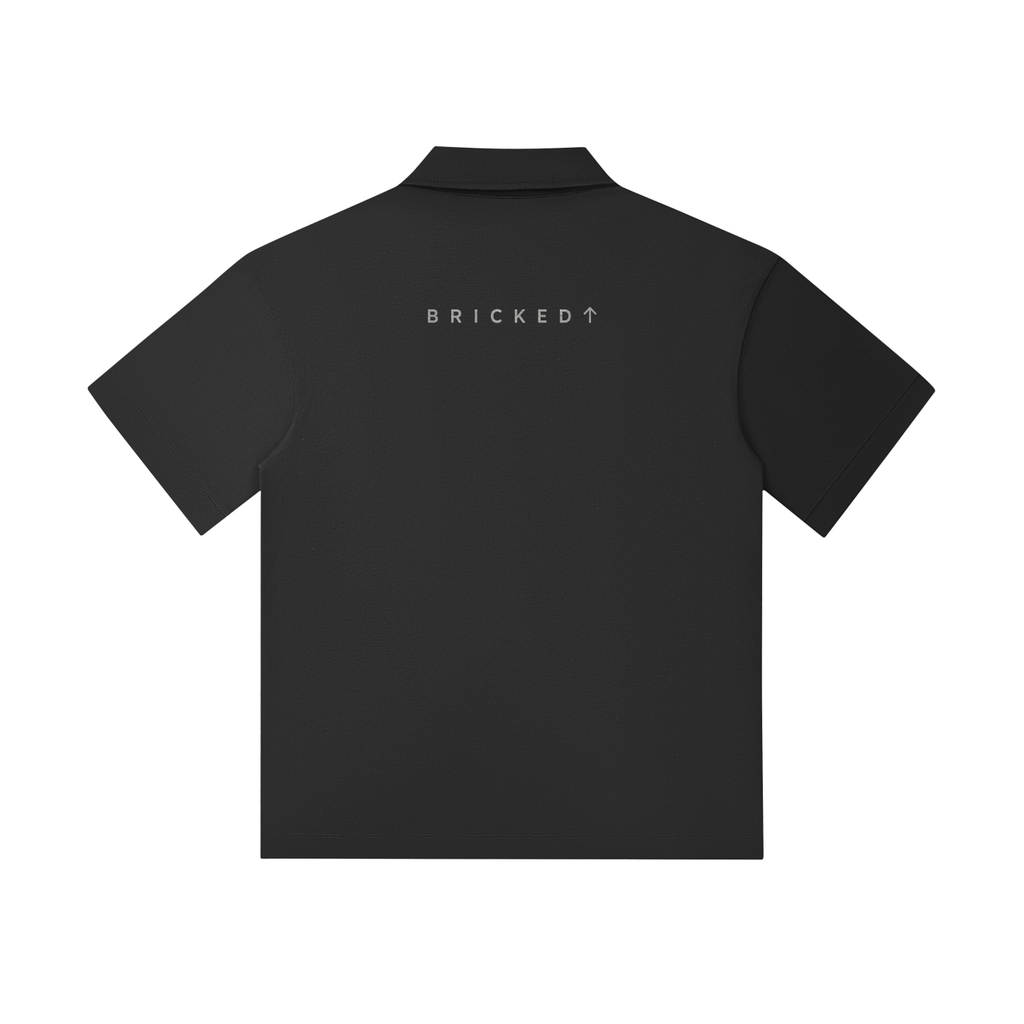 BRICKED Concrete Polo — Black Drop Shoulder Short Sleeve