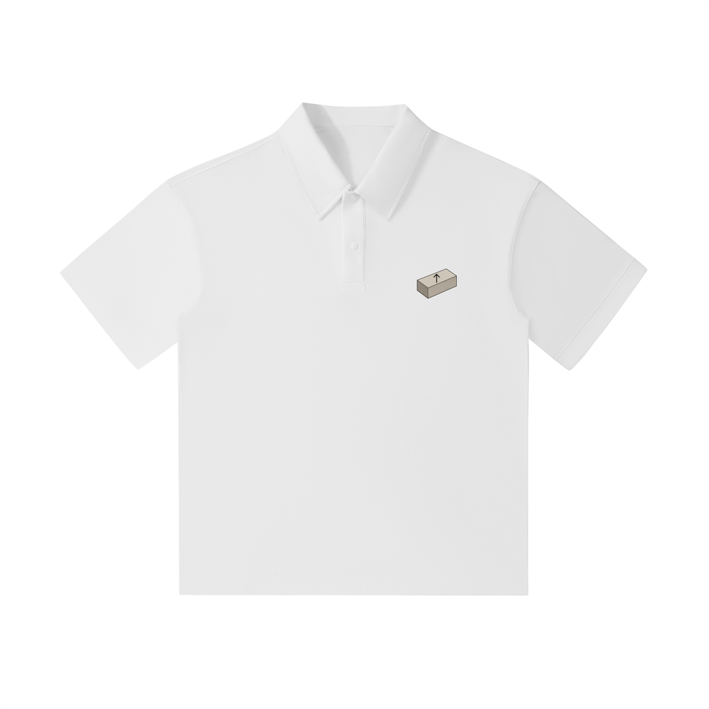 BRICKED Concrete Polo — Black Drop Shoulder Short Sleeve
